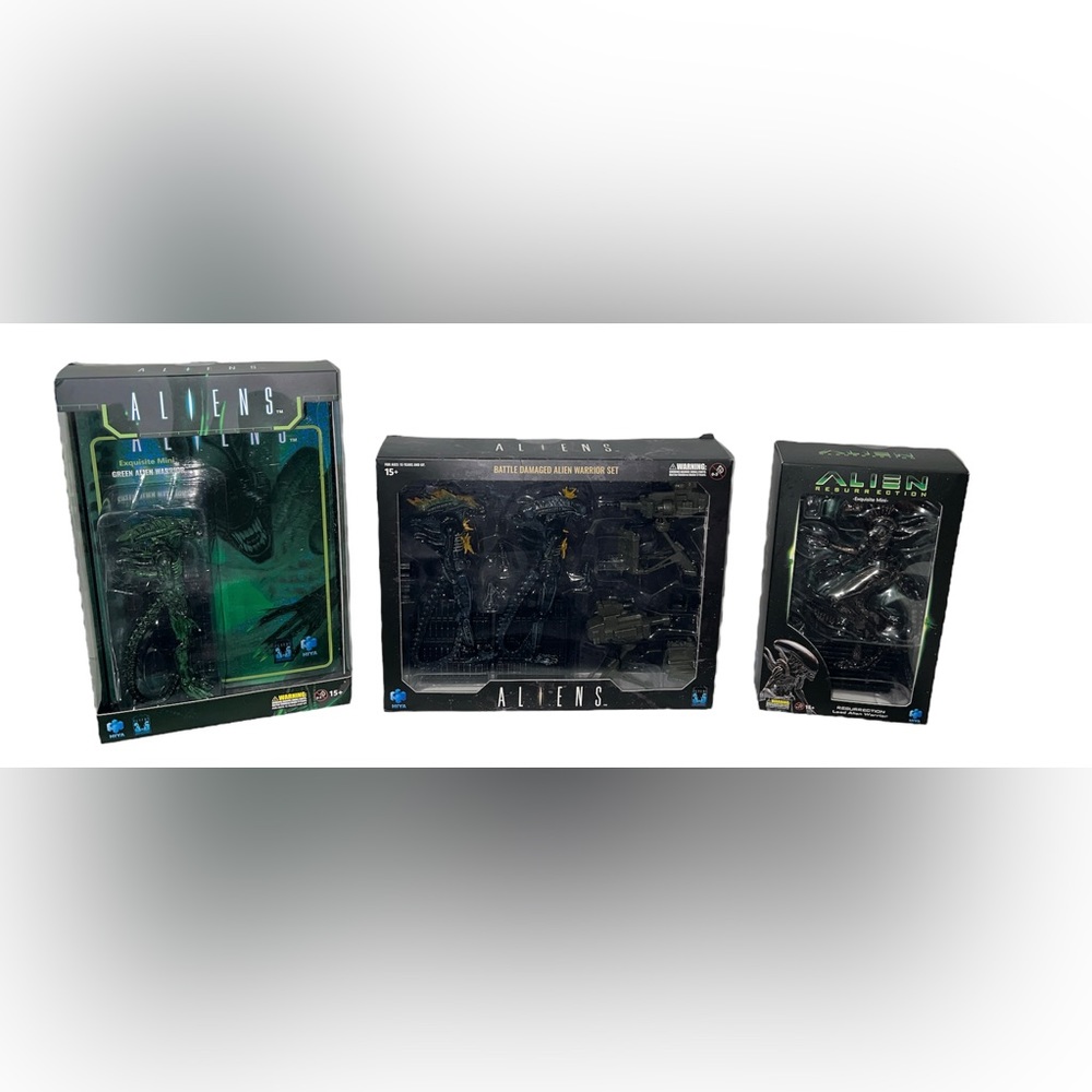 Hiya Toys Aliens Lead Green Battle Damaged Alien Warrior Set Alien Resurrection